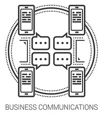 Image showing Business communications line icons.
