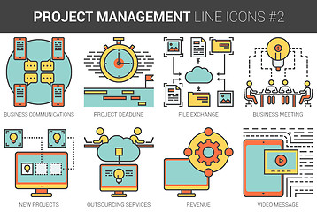 Image showing Project management line icon set.