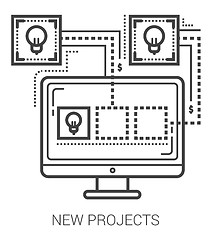 Image showing New projects line icons.
