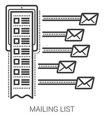 Image showing Mailing list line icons.