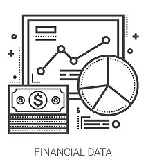 Image showing Financial data line icons.