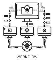 Image showing Workflow line icons.