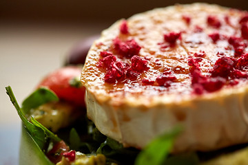 Image showing close up of goat cheese salad with vegetables