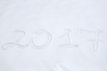 Image showing new year 2017 number or date on snow surface
