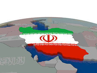 Image showing Iran with flag