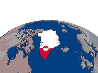 Image showing Greenland with flag