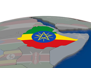 Image showing Ethiopia with flag