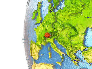 Image showing Switzerland in red