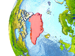 Image showing Greenland in red