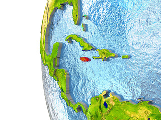 Image showing Jamaica in red