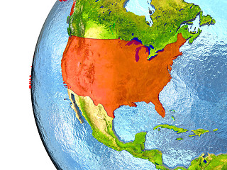 Image showing USA in red