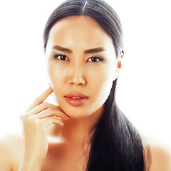 Image showing Asian woman beauty face closeup portrait. Beautiful attractive m