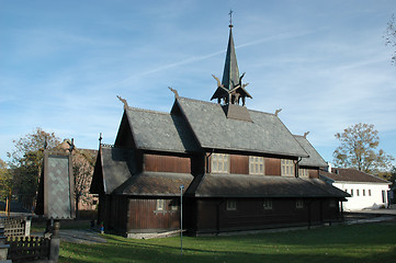 Image showing Old wood church