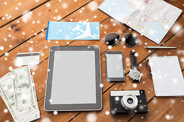 Image showing gadgets, camera and travel stuff