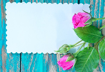 Image showing flowers and sheet for note