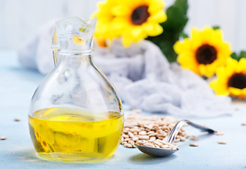 Image showing sunflower seed and oil