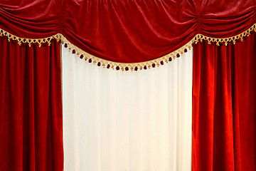 Image showing Red curtains