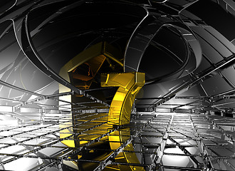 Image showing number seven in abstract futuristic space - 3d rendering