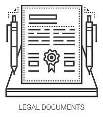 Image showing Legal documents line icons.