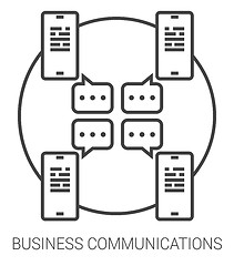 Image showing Business communications line infographic.