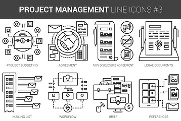 Image showing Project management line icon set.