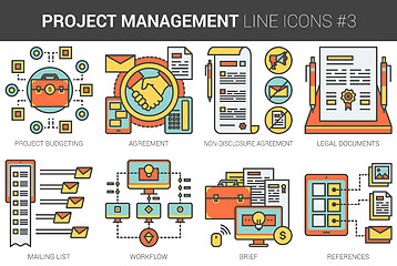 Image showing Project management line icon set.