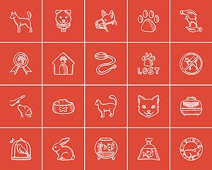 Image showing Pets sketch icon set.