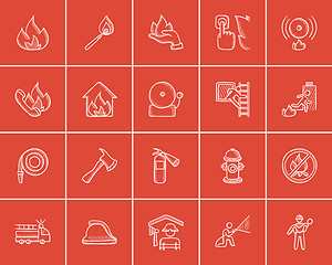 Image showing Fire sketch icon set.