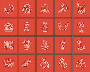 Image showing Circus sketch icon set.