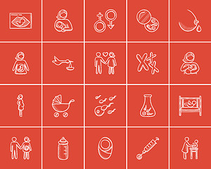 Image showing Maternity sketch icon set.