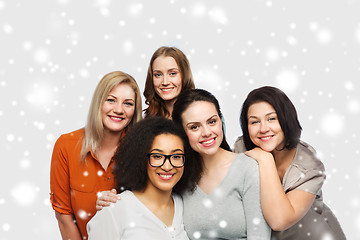 Image showing group of happy different women in casual clothes