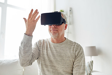 Image showing old man in virtual reality headset or 3d glasses