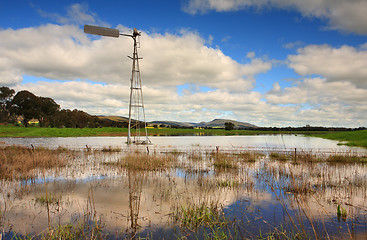 Image showing Waterlogged countryside