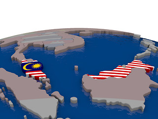 Image showing Malaysia with flag