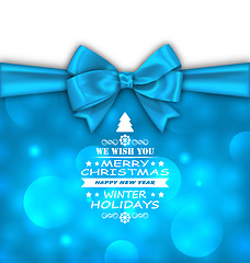 Image showing Christmas Invitation with Bow Ribbon