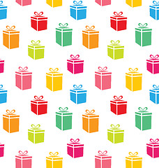 Image showing Seamless Pattern of Colorful Simple Gift Boxes