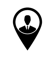 Image showing Icon tag avatar businessman suit head sign black