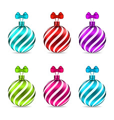 Image showing  Set Christmas Colorful Glassy Balls