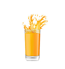 Image showing Orange Juice in Glass with Splash