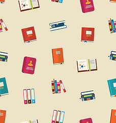 Image showing Seamless Pattern of Colorful TextBooks