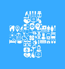 Image showing Medical Icons Made in Form Cross