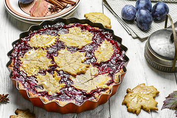 Image showing Autumn plum cake