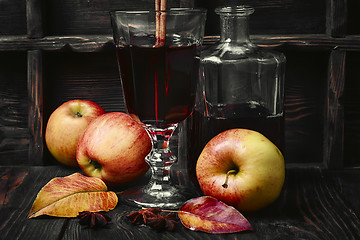 Image showing cocktail sangria with apple