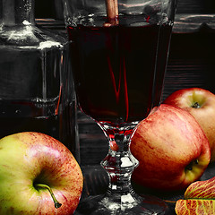 Image showing cocktail sangria with apple