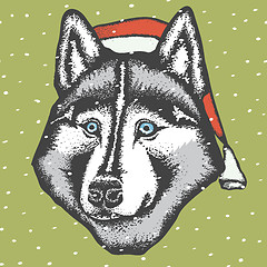 Image showing Vector siberian husky