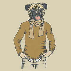 Image showing Pug dog vector illustration