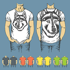 Image showing Vector t-shirts templates with prints of animals