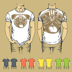 Image showing Vector t-shirts templates with prints of animals