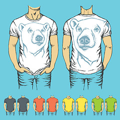 Image showing Vector t-shirts templates with prints of animals