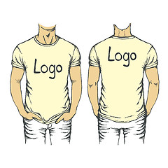 Image showing Vector white t-shirt template